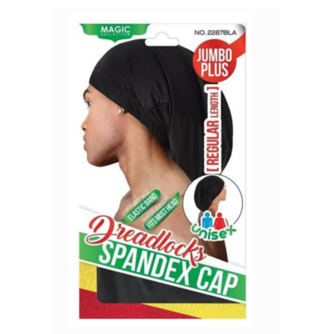 Magic Collection Dreadlock Spandex Cap Jumbo Plus Black