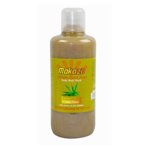Makazo Organic African Black Soap with Aloe Vera extract 977ml