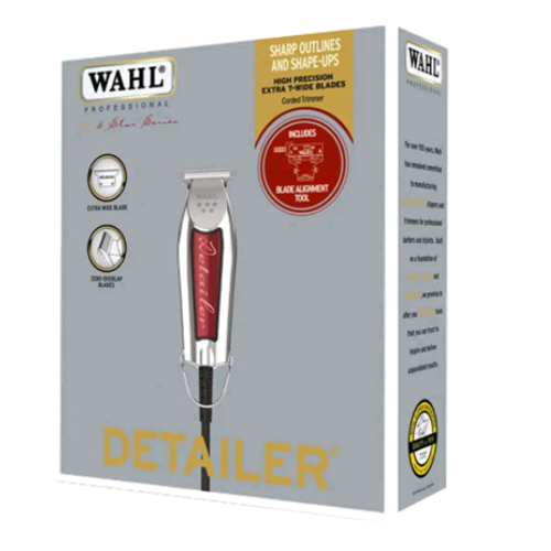 Wahl Professional Detailer / Corded Trimmer / With Extra T-wide Blades UK Plug