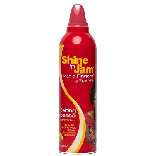 Ampro Shine 'N Jam Magic Fingers Setting Mousse For Braiders I Extra Firm Hold - 12oz