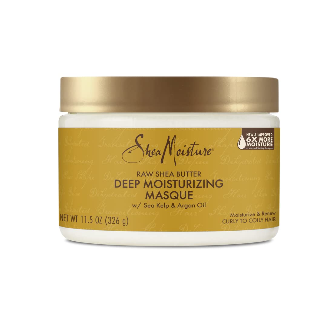 Shea Moisture Rohe Sheabutter, tiefenwirksame Feuchtigkeitsmaske mit Seetang und Arganöl, 11,5 oz (326 g)