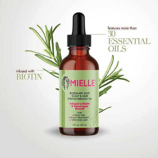 Mielle Rosemary Mint Scalp & Hair Strengthening Oil For Healthy Hair Growth, 2 Oz {59ml)