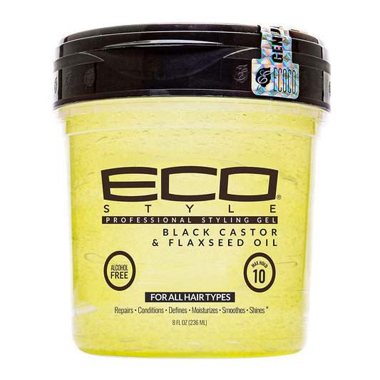 Eco Style Black Castor & Flax Seed Oil Styling Gel 8oz