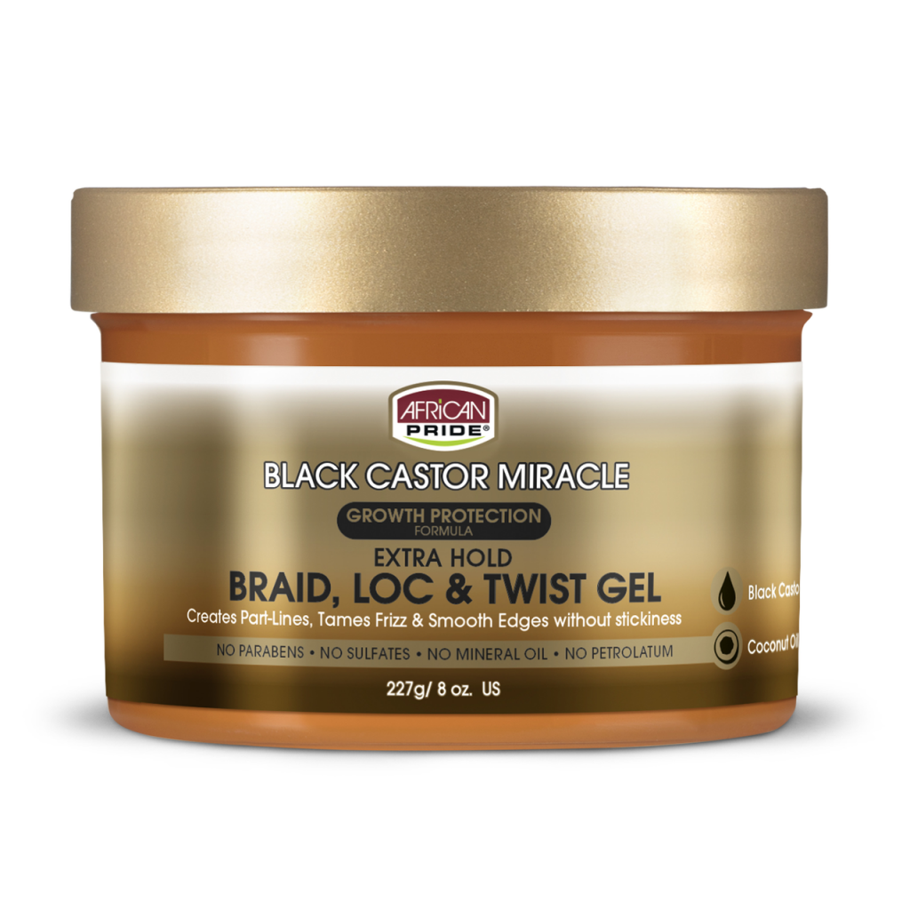 African Pride – Black Castor Miracle – Extra Halt – Zopf- und Twist-Gel – 227 g
