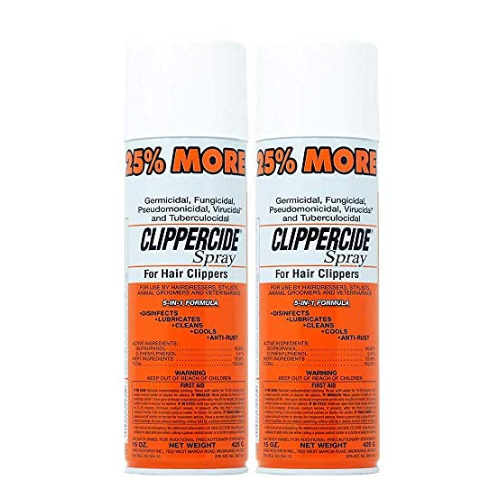 Shave factory Clippercide Spray for Hair clippers - 5 in 1 Formula 425g (2pcs Offer)