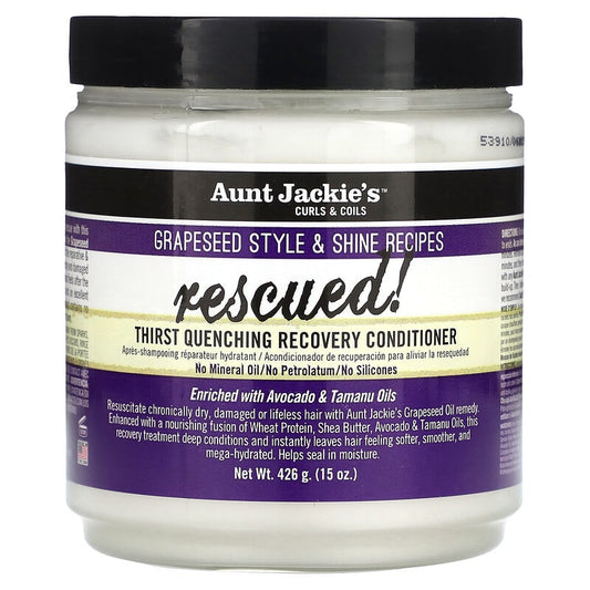 Aunt Jackie's Rescued, Thirst Quenching Recovery Conditioner, For Natural Curls, Coils & Waves, 15 oz {426 g)