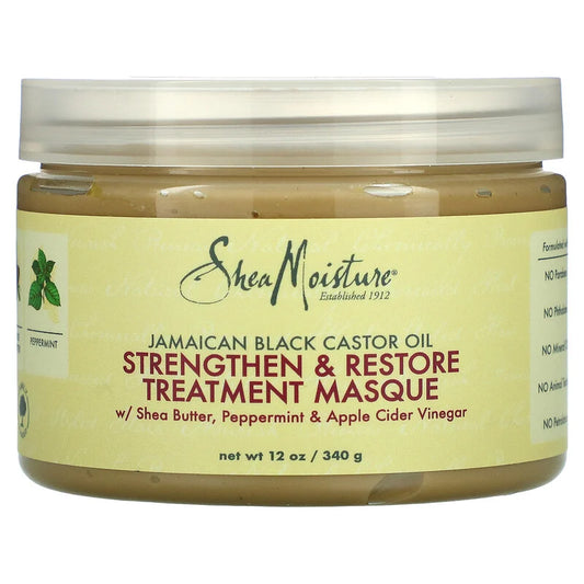 Shea Moisture Jamaican Black Castor Oil, Strengthen & Restore Treatment Masque, 12 oz {340 g)