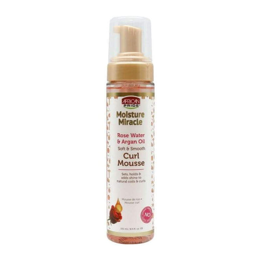 African Pride Moisture Miracle Rose Water And Argan Oil Curl Mousse 251ml