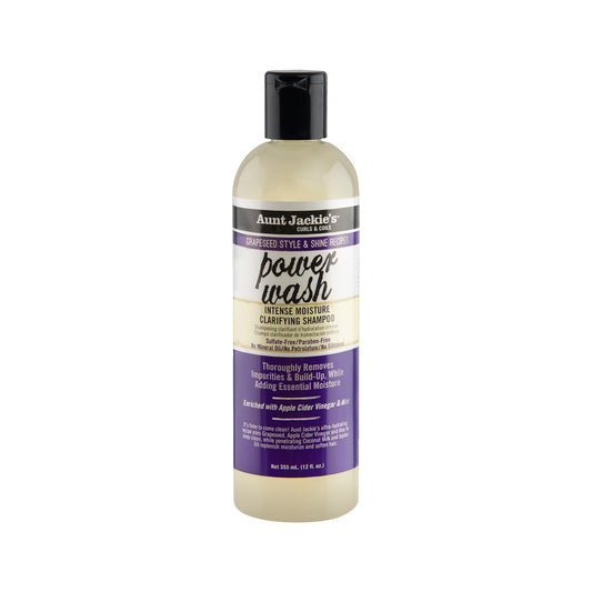 Aunt Jackies Power Wash, Intense Moisture Clarifying Shampoo, 12 Fl Oz